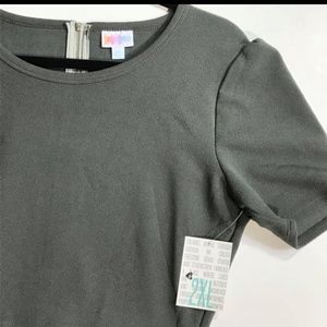 NWT Lularoe 2xl solid gray Amelia dress